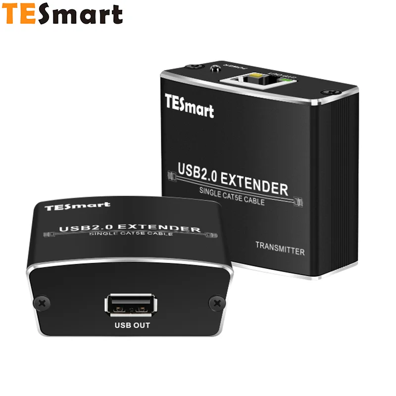 

TESmart 100m 480mbps high quality Usb 2.0 Extender Over Cat 5 5e 6, Black
