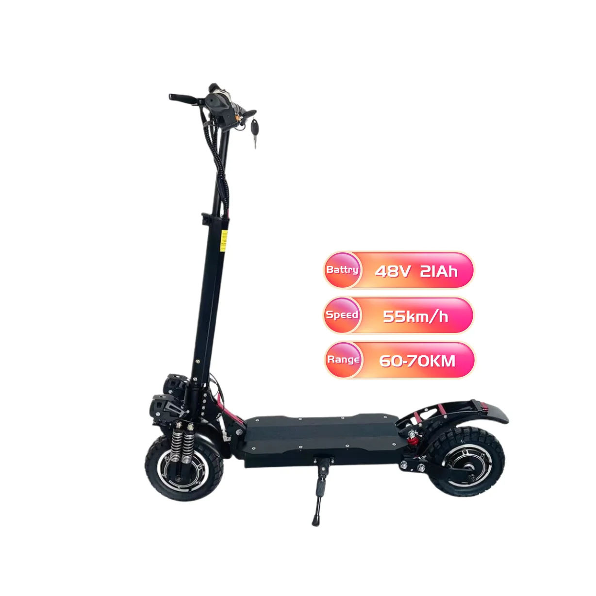 

Hot Sale Off road two wheels foldable 10incn 48V 21Ah 55km/h 60-70km 2400W Dual motor EU warehouse electric scooter for adult