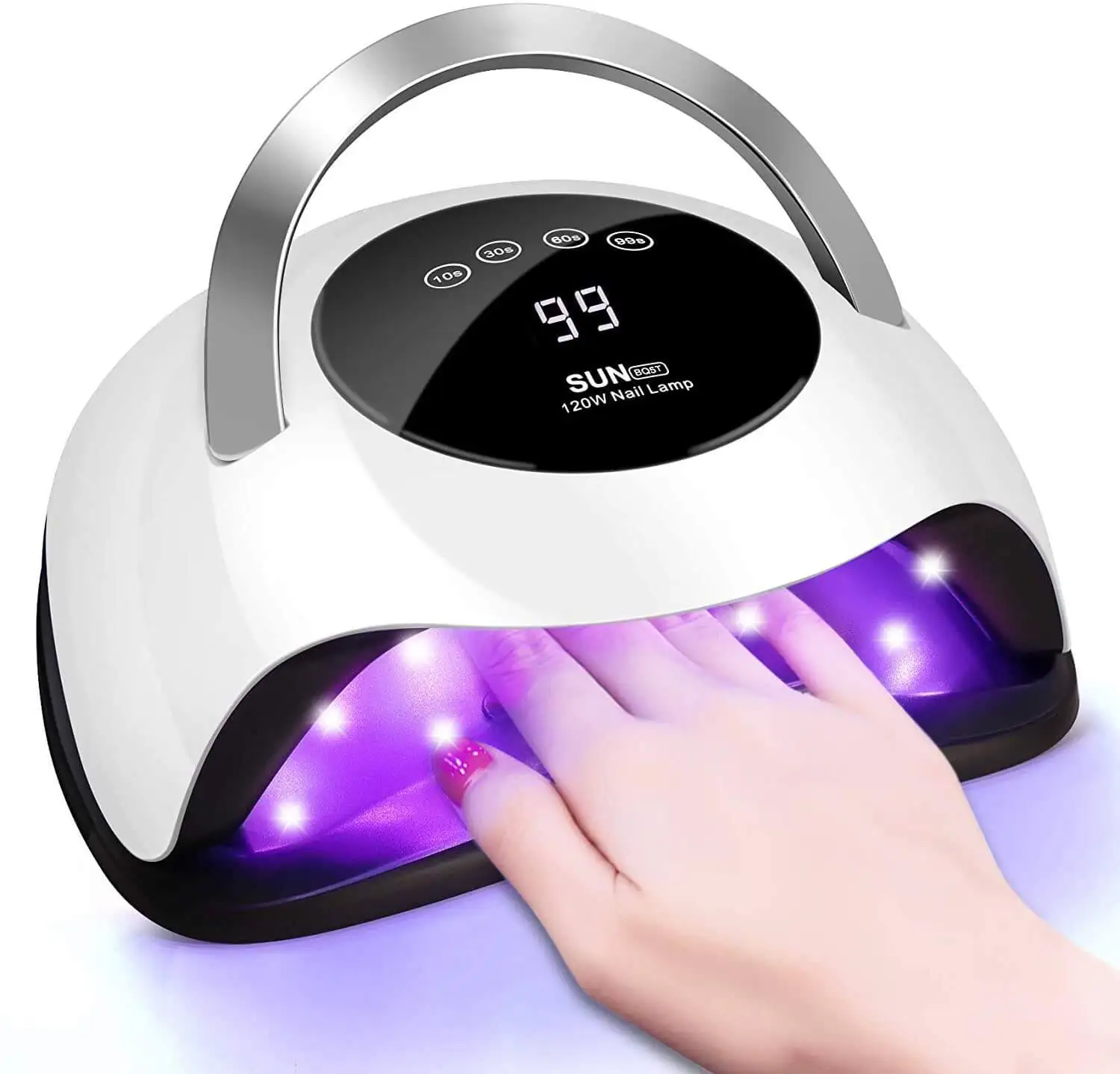 

120W High Power Led Nail Dryer Fast Curing Gel Polish Light uv nail lamp for manicure salon&home use Nail Lamp, White