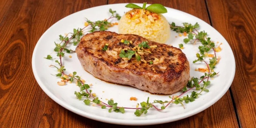 Seasoned pork chops being rubbed down before grilling.