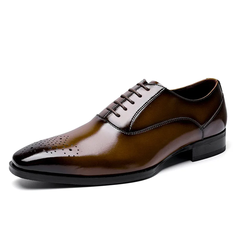 

Summer new style men's leather shoes, carved gentleman men's shoes, Black,brown