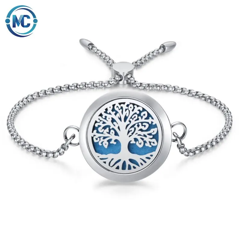 

2021 Hot selling stylish essential oil diffuser locket bracelet