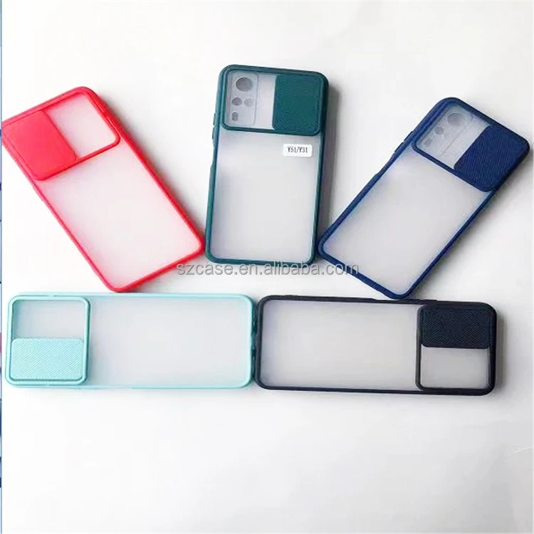 

Wholesale Price Rubber Skin Feeling Slide Camera Lens Protection Push Window TPU PC Cell Mobile Phone Cover Case For LG K40