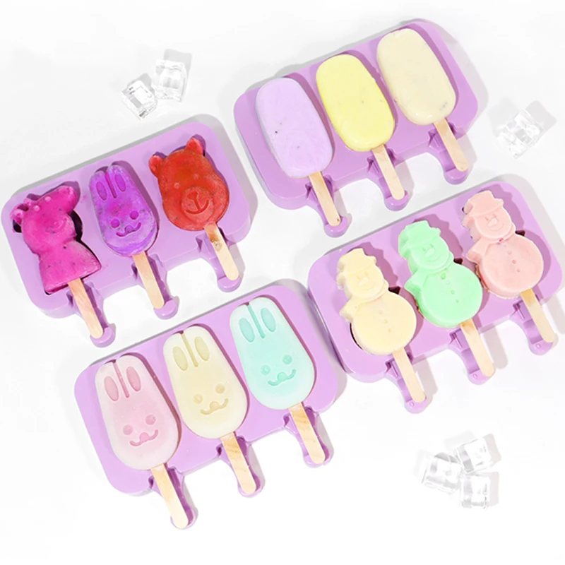 

BPA Free Silicone Popsicle Molds Wholesale Custom Silicone Ice Cube Tray Mold Silicone Frozen Ice Popsicle Maker Ice Cream Mold