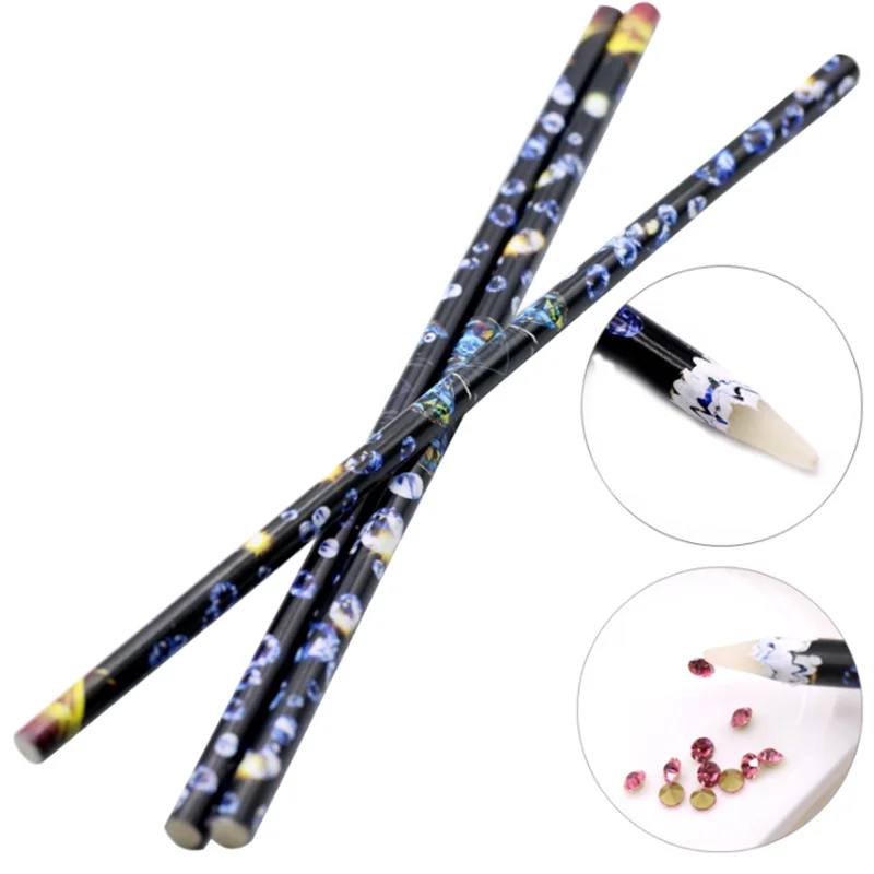 

Nail Dotting Wax Pen Tool Rhinestones Crystal Acrylic Handle Double Ended Manicure Nail Art Dotting Pen, Customized color