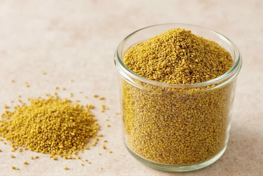 Winnowing mustard seeds in bowl