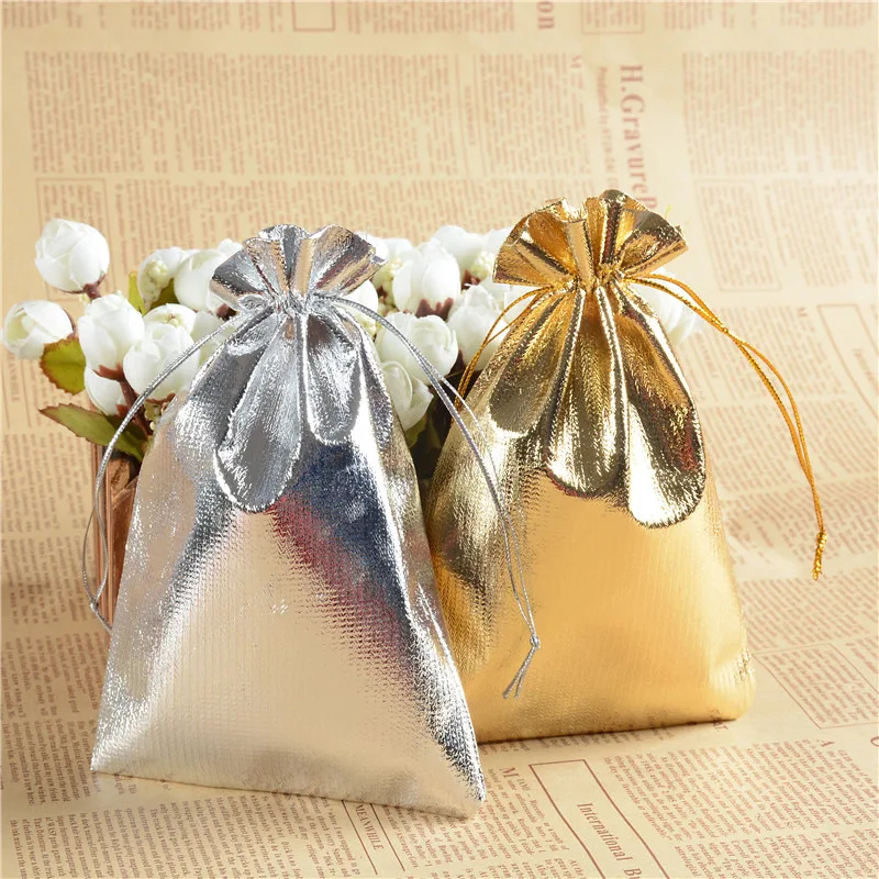 

Spot gold and silver cloth jewelry jewelry packaging drawstring pockets jewelry gold and silver bags, gift bags, As shown in the figure