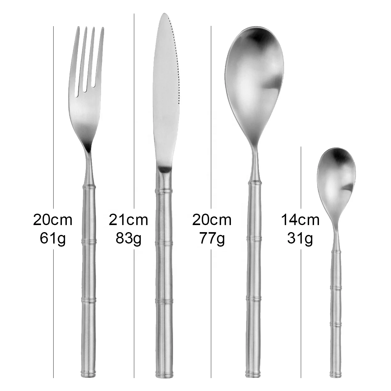 

4pcs 18/10 elegant flatware set cutlery stainless steel, Silver