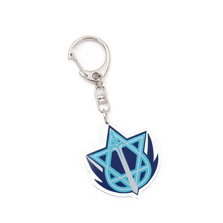 

Personalized Wholesale cool blue cartoon Maker Print Acrylic Keychain, Gold