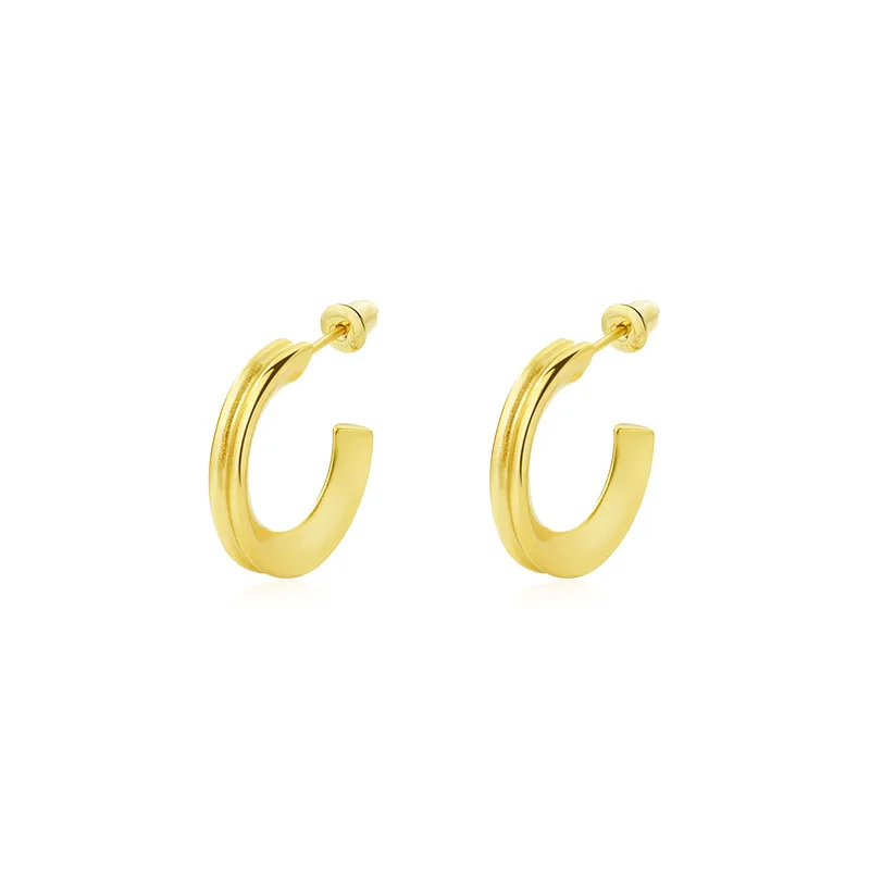 

VIANRLA 925 Sterling Silver Jewelry Earrings 18k Gold Plated Trendy Hoop Earring For Women Free Laser Logo Wholesale