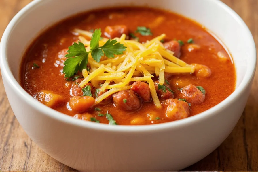 Bowl of stuffed pepper soup garnished with fresh parsley and shredded cheddar cheese