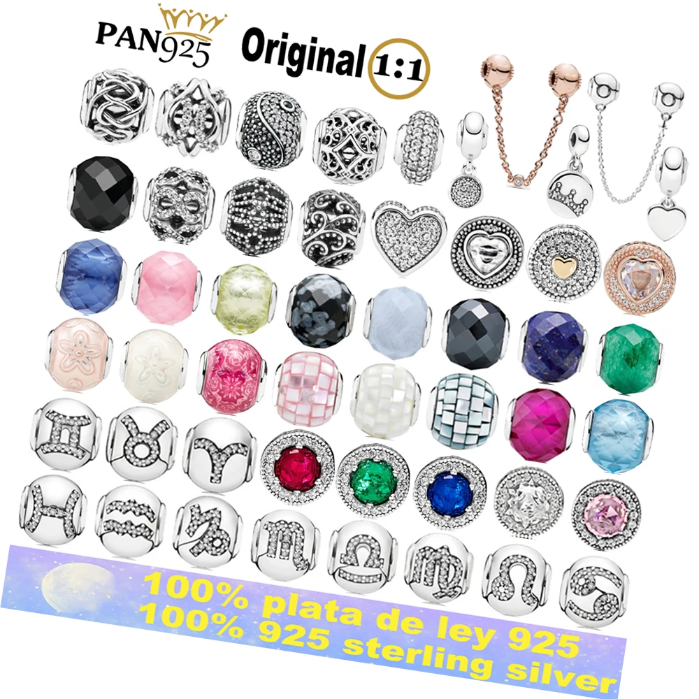 

E01 925 sterling silver high quality E series suitable for DIY, suitable for fit Pandoraer bracelet, free shipping, Silver gold copper bronze black