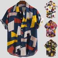 

OEM trendy men cotton digital printing beach wear short sleeve hawaiian beach shirt