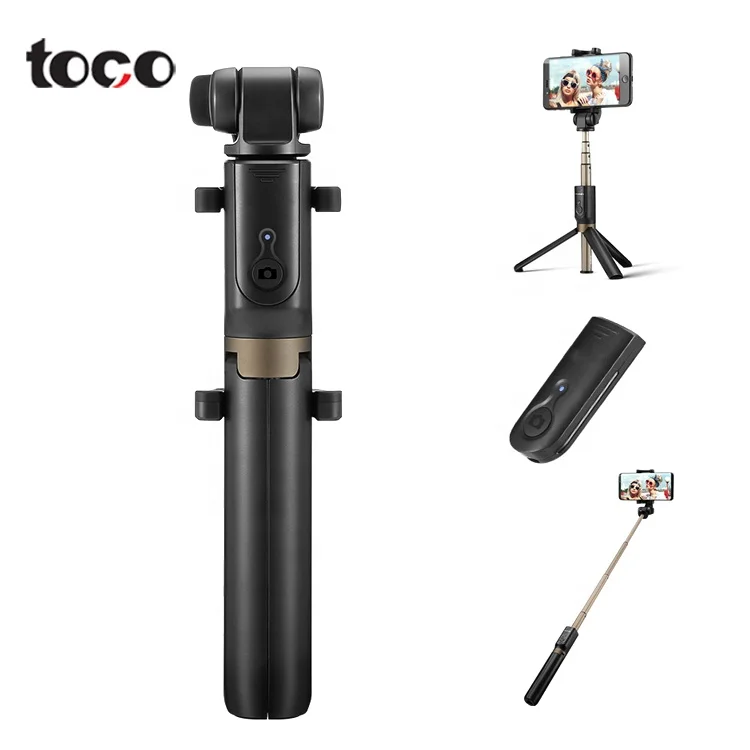 

toco Shutter Cellphone Tripod Selfie Stick Portable Handheld Telescopic Fill light automatic selfie stick, Black white other