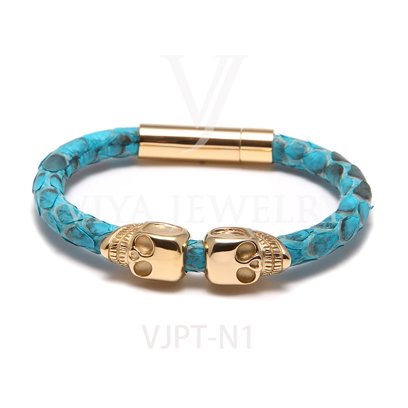 

Wholesale Luxury Skull Watch Bracelet Leather Bangle