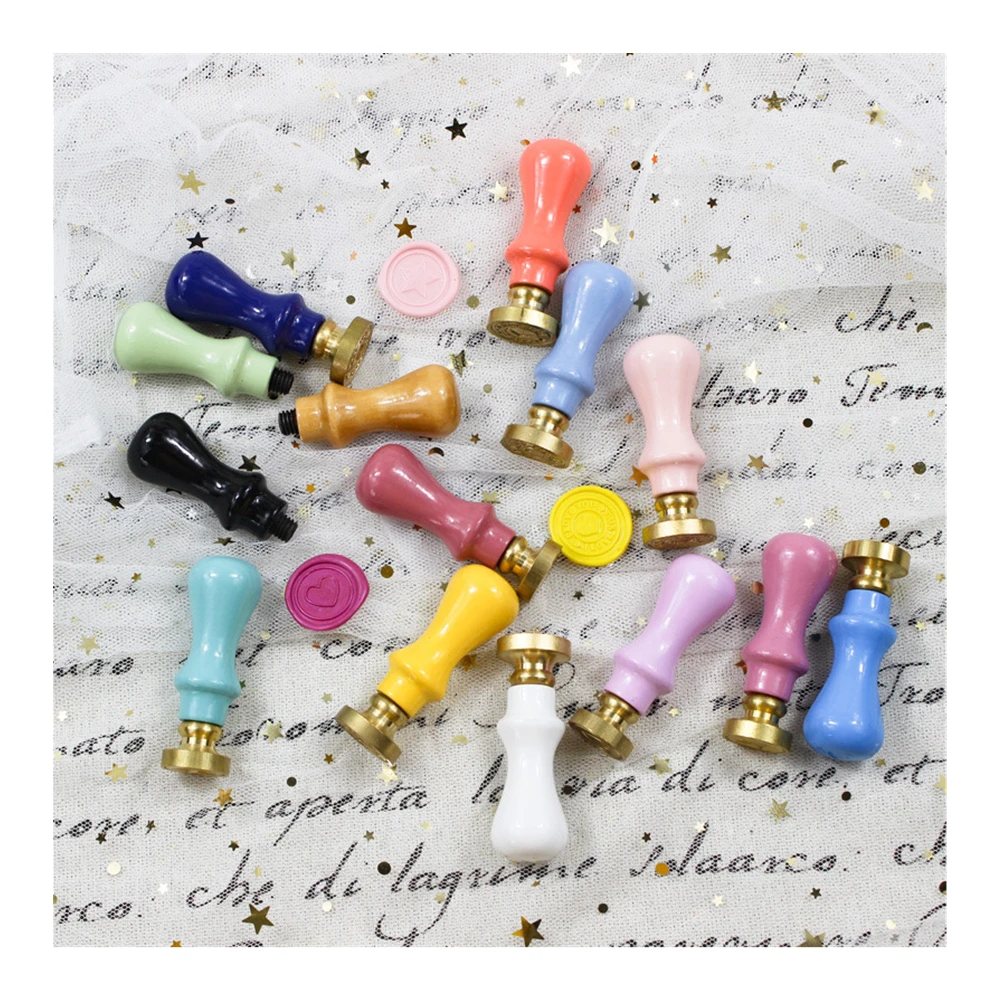 

Custom Personal Sealing Wax Brass Head Natural Wooden Handle Many Different Handle Color To Choose Custom Wax Stamps