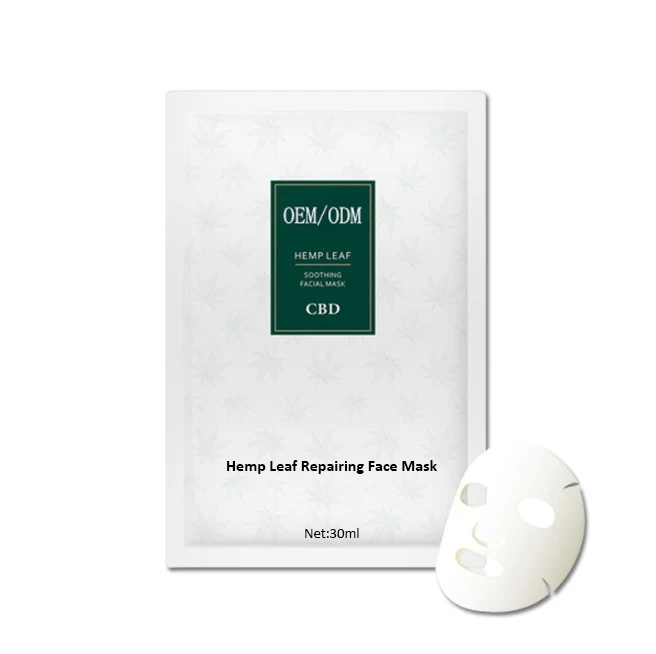 

Private Logo Beauty Cosmetics Facial Mask Sheet Whitening Moisturizer Cbd Face Sheet Mask Organic Hemp Leaf Face Mask