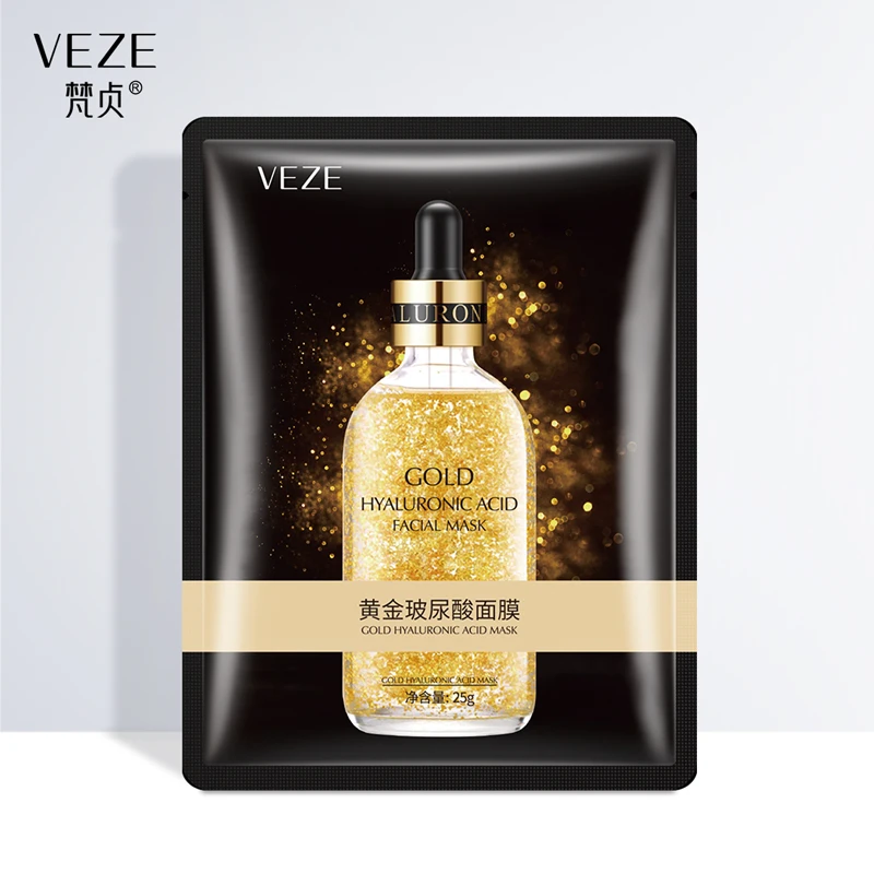 

VEZE Moisturizing shrink pores oil control hyaluronic acid 24k gold facial mask sheet