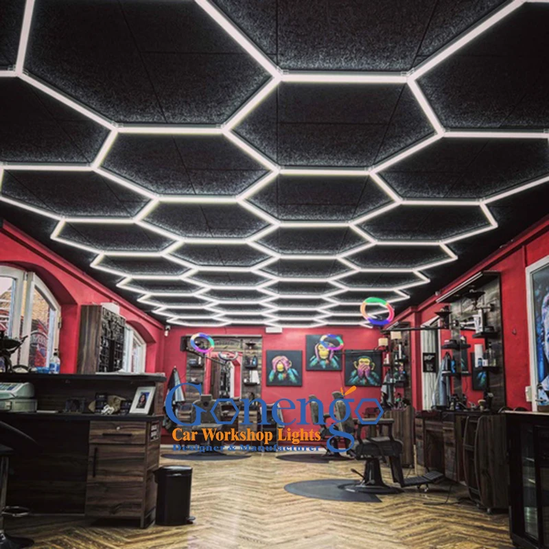 

Fashion Custom Boutique Salon Shop Design High Brightness Hexagonal Barber Light Lamp