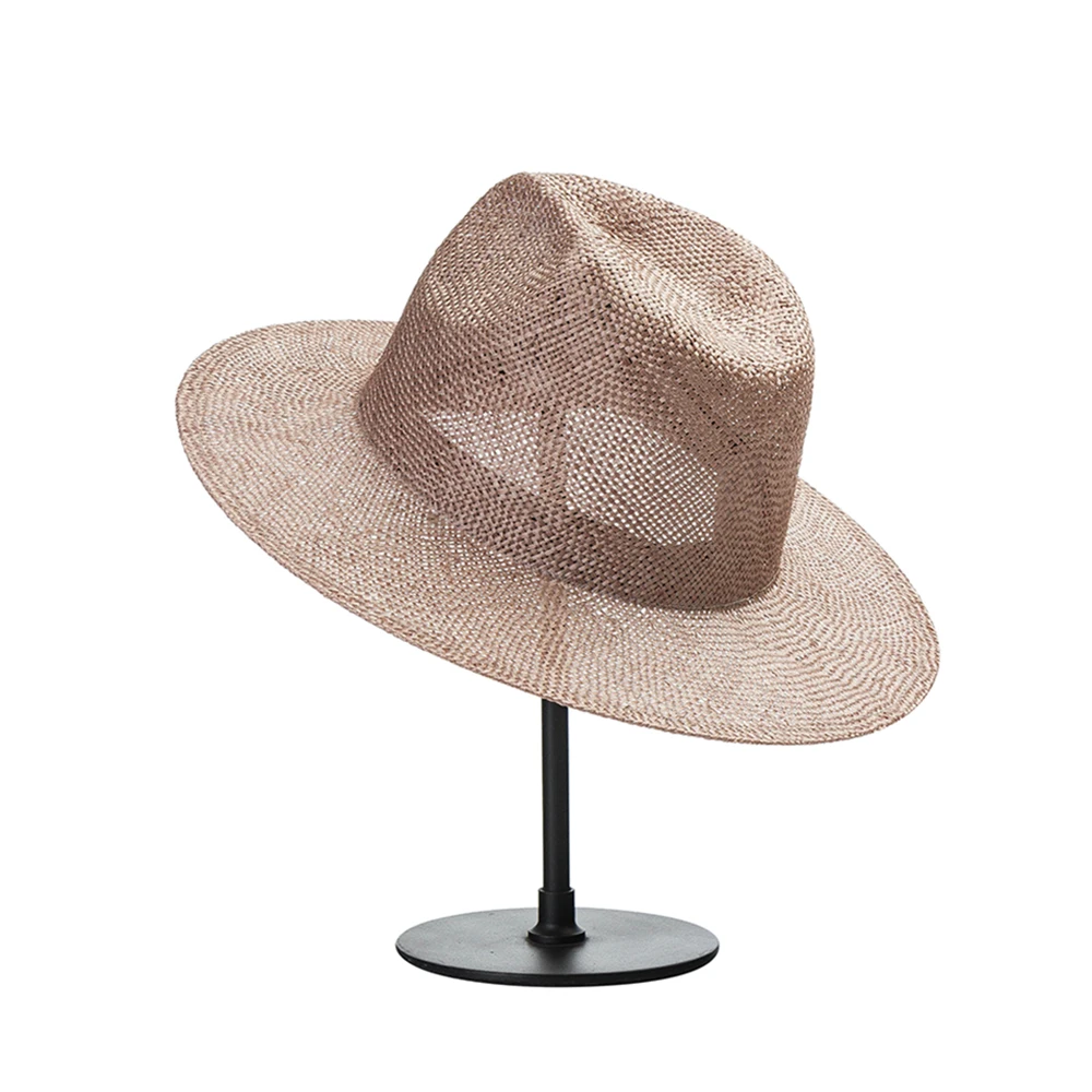 

Luxury Custom Vintage Sun Sombreros Femme Panama Straw Hats F Hemp Lotus Color Jazz Top Sisal Beach Lady Women White Black 5152A