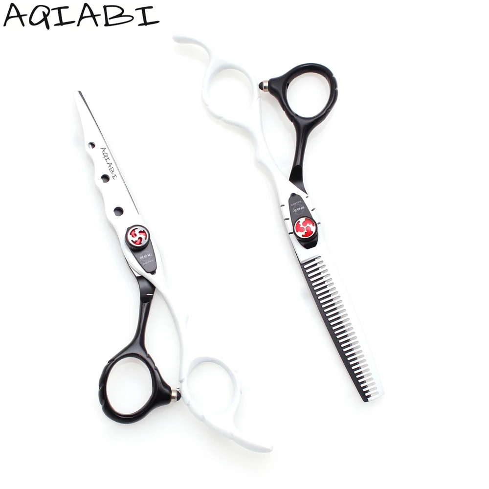 

Hair Cutting Scissors 6'' JP Stainless Thinning Shears Hair Scissors Razor Edge Barber Scissors White A1019, White and blade