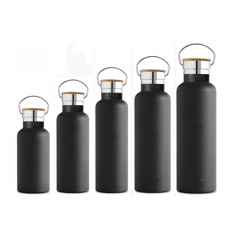 High Quality Black Sports Water Bottle 750ml Double Wall Stainless
