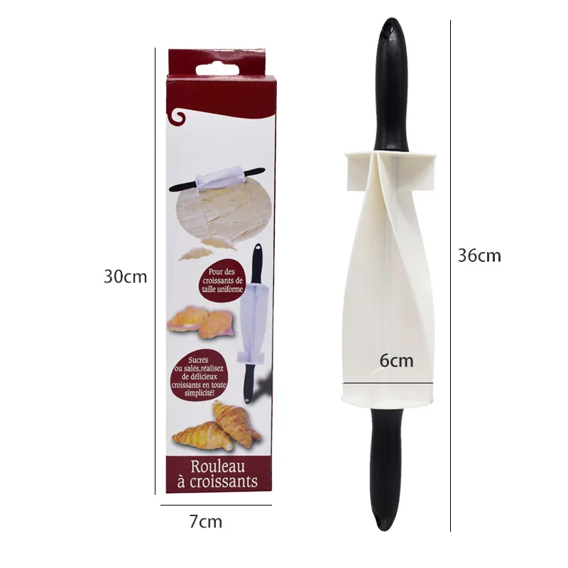 

DIY Baking Croissant Rolling Pin Croissant Leather Cutter Kitchen Utensils Multi-function Roller Croissant Knife Baking Pastry