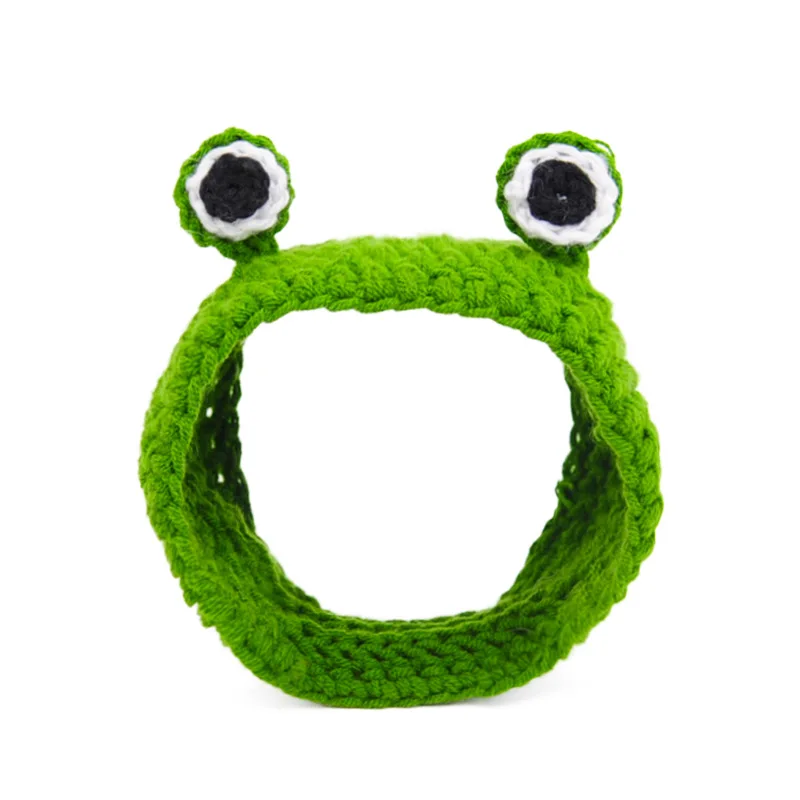 

Adorable Pet Funny Hat Cartoon Frog Shape Cat Hat Knitted Wool Puppy Headgear Cat Hat Pet Accessories, As picture