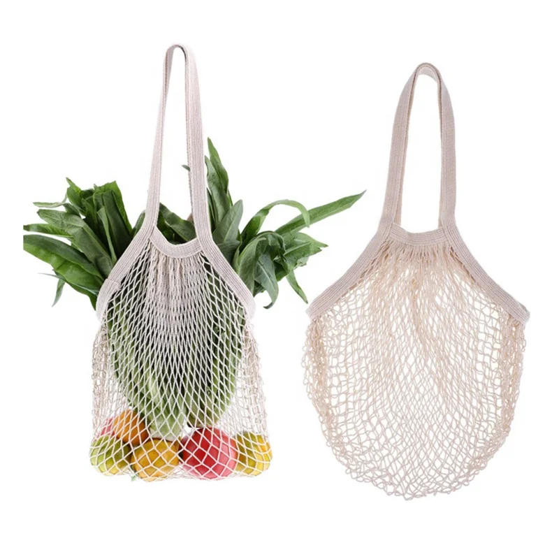 Custom Eco Friendly Recyclable 100% Cotton Shopping Tote Net Mesh Bags ...