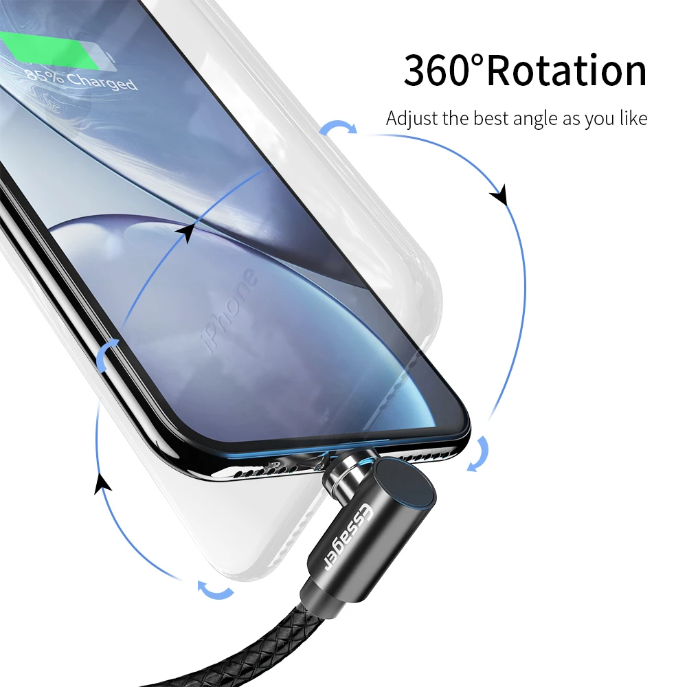 2019 cheaper price Essager oem cellphone 3ft 6ft 3 in 1 90 degree magnetic elbow usb cable - ANKUX.COM