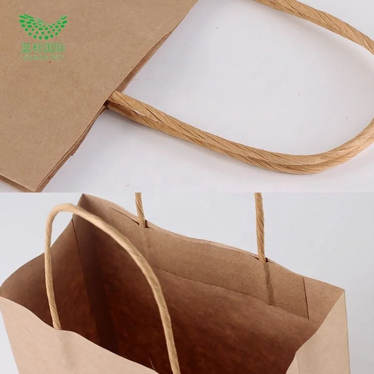 

kraft paper bag with handle 100% recyclable brown customized paperbag 1kg brown kraft paper coffee bean bags