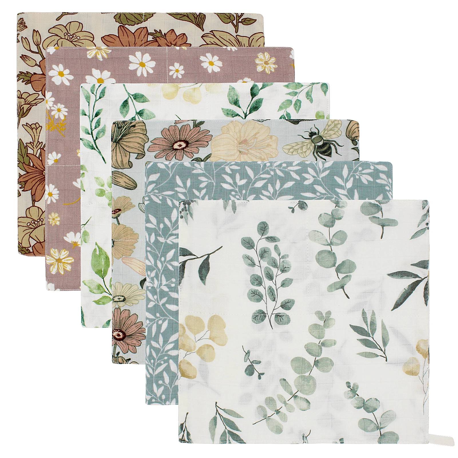 

2022 Practical Multifunctional Organic Cotton 6 Layers Bamboo Muslin Custom Baby handkerchief Bibs Towel