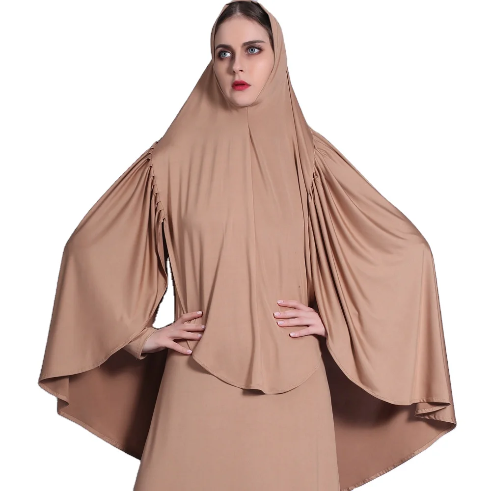 

2 piece solid color peace jilbabs muslim set khimar hijab prayer dress, 5 colors