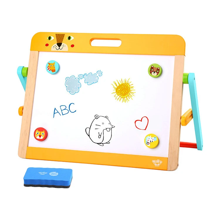 

Magic Art Wood Tabletop Easel Learning Toy Erasable Magnetic Pen Drawing Board for Kids