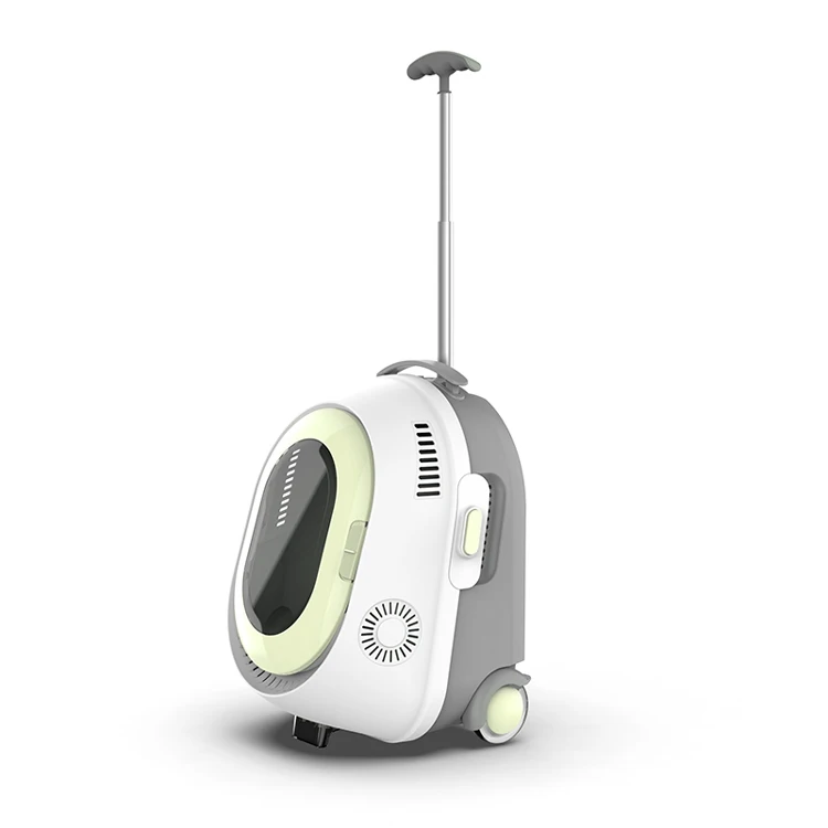 

Transparent Safety Space Capsule Shaped Cat Travel Bag Trolley Suitcase & Cat Backpack, Pink, green, blue