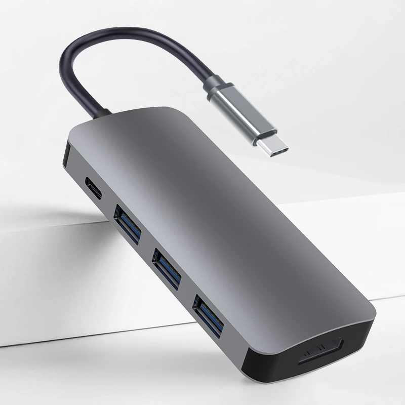 

Aluminium USB C HUB,5 in 1 ,USB C TO PD ,HDTV,USB *3, Silver