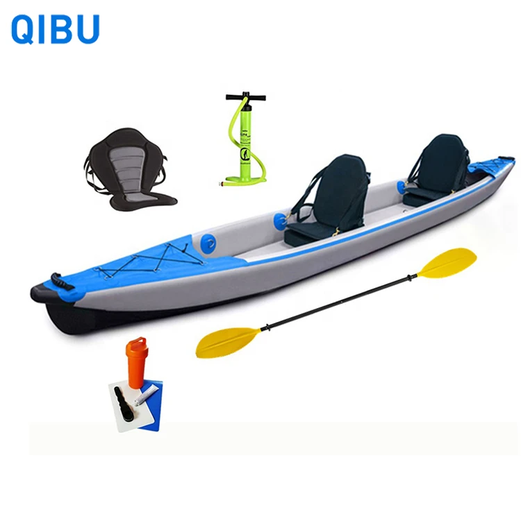 

Qibu PHT-08 New design inflatable full drop stitch kayak Tandem inflatable Kayak for sale, Red, green, yellow, blue ,customize