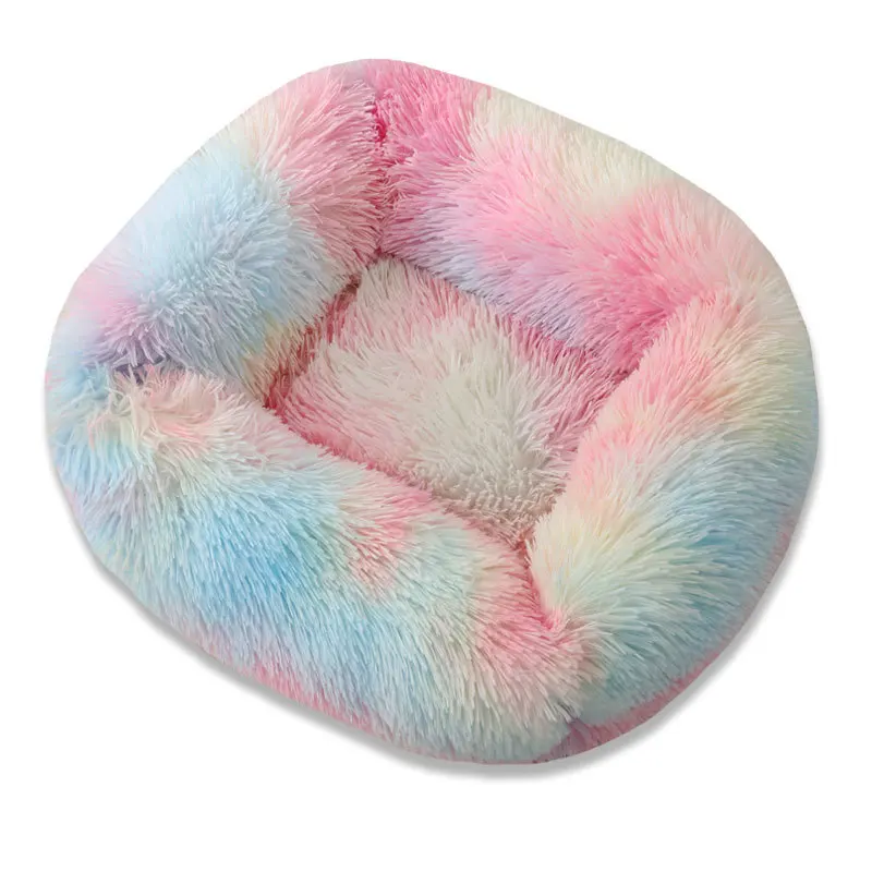 

Amazon Dog Bed Manufacturer Colorful Fur Small Cat Cushion Bed Mat House Dog Bed for Autumn Winter, 14 colors