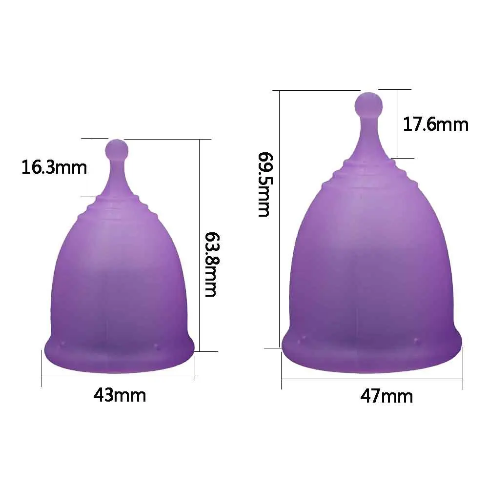 

menstrual cup-medical grade silicone menstrual cup sterilizer with reusable lady period cup, Purple /blue/ pink/transparent/customized color