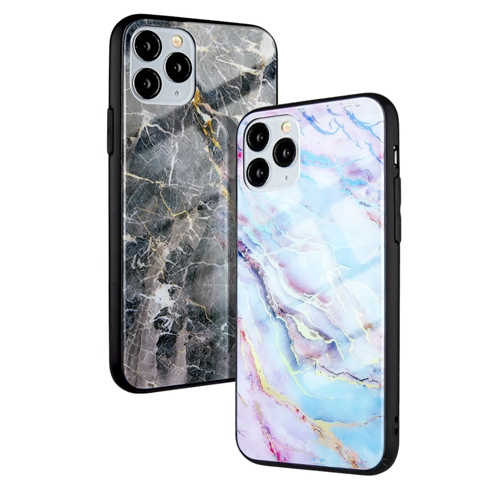 

Hot Selling OEM ODM Custom Marble Print Hybrid Glass Cellphone Case for iPhone 11 12 13, Multi colors