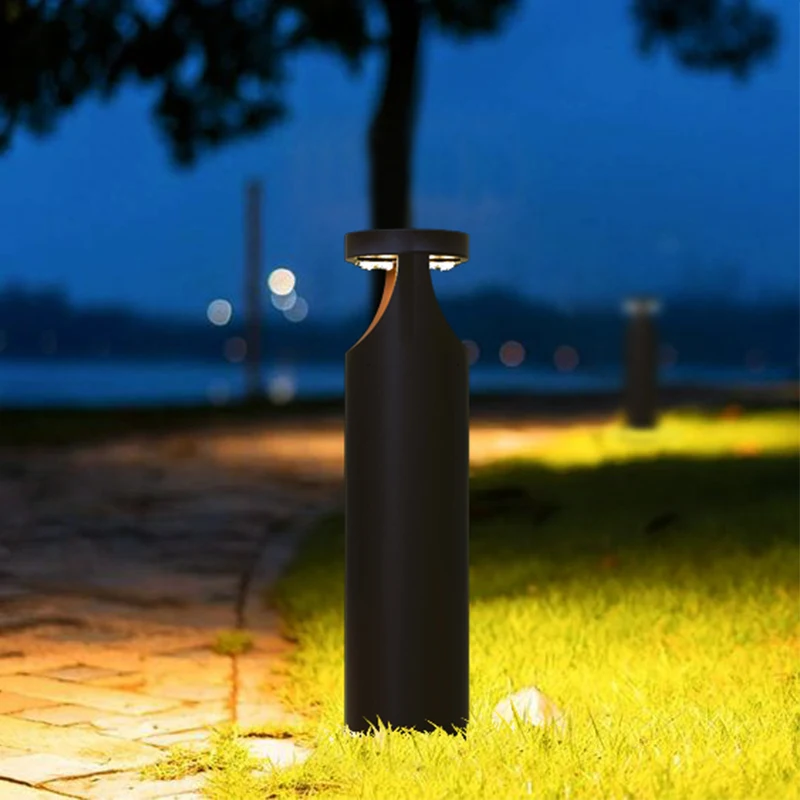 

outdoor 600mm classical design water proof circular round cylinder 12w outdoor bollard led garden lawn light