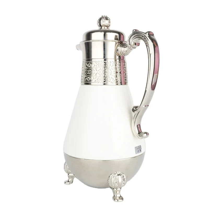 

1.0L KQC-1000 CLASSICAL COLOR ARABIC STYLE GLASS BOTTLE WITH LEGS ASBESTOS-FREE GLASS LINER INSULATED VACUUM FLASK, All gold, all silver, silver with gold