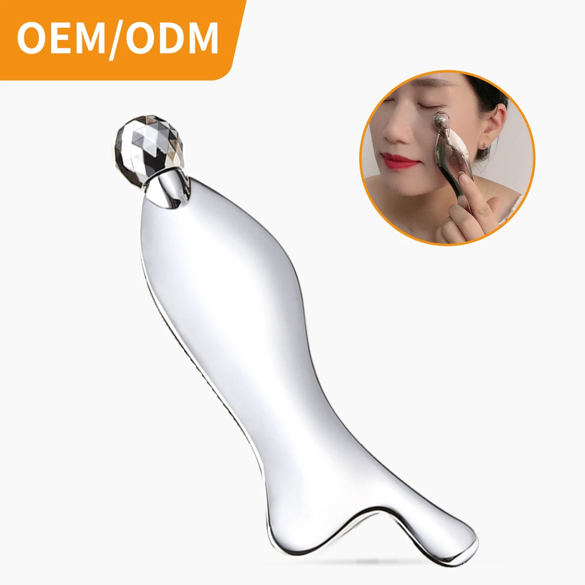 3D roller face massager  metal guasha  face stainless steel body guasha massage tool custom scraping Scraping plate