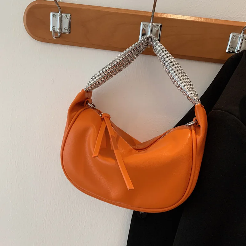 

2021 trendy fashion texture diamond handle underarm handbag pu leather purse shoulder messenger luxury women hand bags