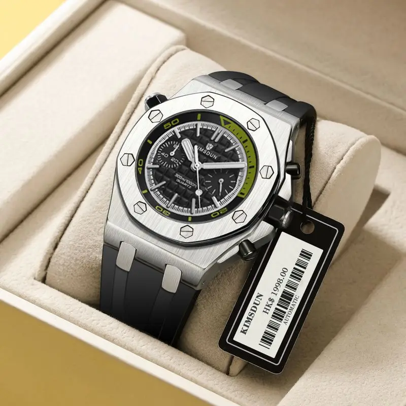 

KIMSDUN Mens Watches 2021 New Fashion Quartz Watch Sports Chronograph Wrist Watch Men Waterproof Date Clock Relogio Masculino