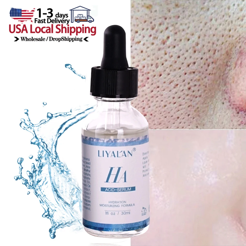 

Private Label Skin Care Hydrating HA Facial Serum Moisturizing Removal Acne Anti Aging Hyaluronic Acid Face Serum