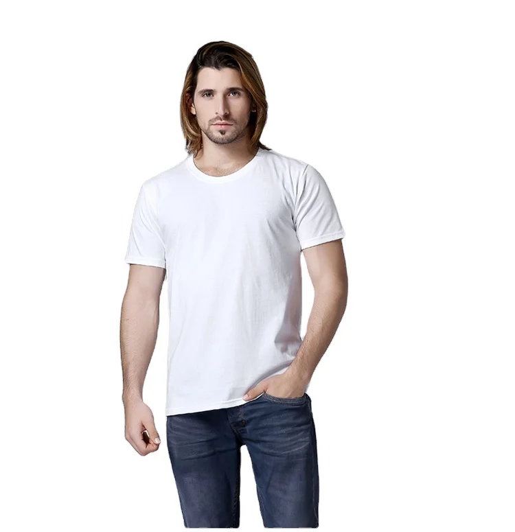 

Wholesale Short Sleeve 60%Cotton 40%Polyester Plain Blank Men's T-shirt Custom Logo Printed DIY Men T Shirts