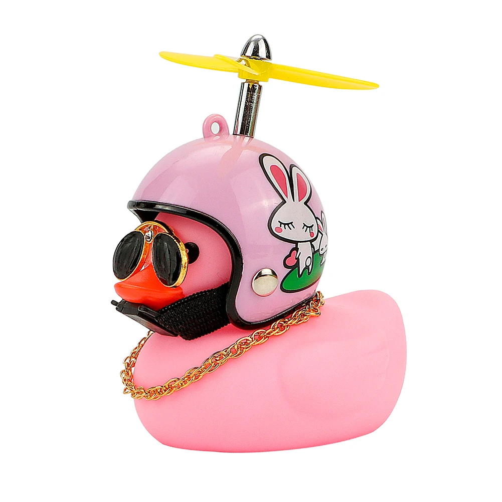 

2021 New Design Automotive Interior Parts Car Small Pink rubber Duck decoration, Pink duck, as picture helmet