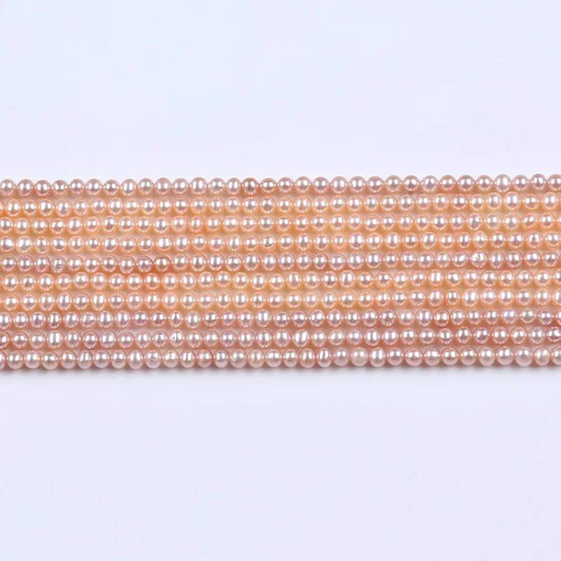 

3-3.5mm AAA Natural Loose Beads for making jewelry Pink Potato Shape Freshwater Pearl Strand