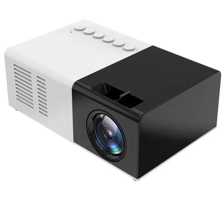 

Lelyi LED micro mini pocket handheld portable projector, Yellow and white, black and white